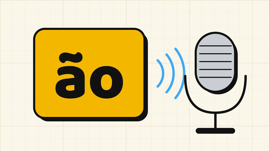 Ilustração: o som “ão” e um microfone